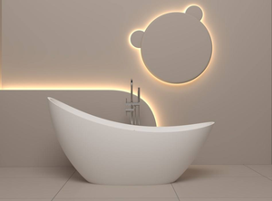 Bañera de Piedra Artificial de Diseño Moderno para Reventa, Bañera Independiente de Piedra de Resina, Bañera de Superficie Sólida Acrílica para Baño - Product Image 4