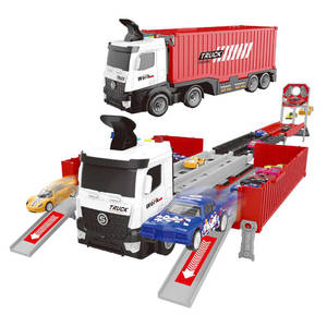 EPT 4Pcs Plastic Kids <strong>Toys</strong> <strong>Light</strong> Music Fire Fighting Scene Storage Ejection Sliding Container Car Race Track Truck <strong>Toy</strong> - Product Image 2