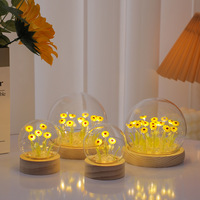 Kit de bricolage pour veilleuse tournesol, dôme en verre, lumières féériques LED, cadeau d'anniversaire
