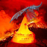 Lampe led fusée en 3D, imprimé dragon de feu, veilleuse, cadeau, nouveau