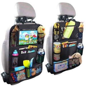 Car Backseat Organizer With Touch Screen <b>Tablet</b> <b>Holder</b> + 9 Storage Pockets Kick Mats Car Seat Back Protectors for Kids Toddlers - Product Image 4