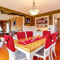 Weihnachtsmützen-förmiges Stuhlset, Stuhlbezug, für Zuhause und Restaurant, Weihnachtliche Esstisch-Atmosphäre-Dekoration, Party-Dekoration