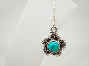 Natural Turquoise Gemstone <b>Earrings</b> Handmade 925 Sterling Silver Jewelry Elegant Blue-Green Stone Dangle Drop <b>Earrings</b> - Product Image 5