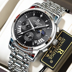 Montre à Quartz Haut de Gamme Tendance pour Homme Petites Aiguilles Étanche Multifonction Chronographe Phase de Lune Calendrier 20mm - Product Image 1