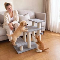 Escalier pour animaux de compagnie de luxe en corde de sisal et panneaux de particules avec colonne à gratter pour chat pour Halloween