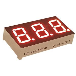 Fourniture directe d'usine Modèle Oasistek TOT-4301EMR-B 0.40 pouces Ultra-Red ROHS Affichage LED à trois chiffres à 7 segments Garantie 1 an - Product Image 3