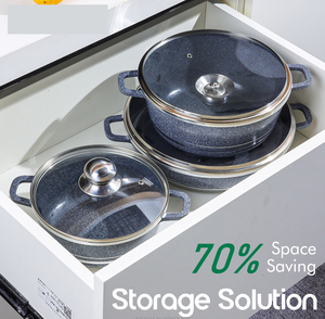 Set di 10 Pentole in Alluminio 20/24/28/32cm con Rivestimento Antiaderente e Fondo per Induzione, Set di Pentole e Padelle per <span class=keywords><strong>Cucina</strong></span> Domestica - Product Image 6