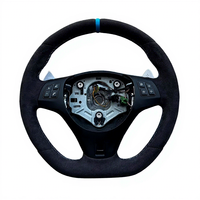 Volant en cuir personnalisé avec finition carbone pour BMW E90 E92 E82 E87 E88 E81 M3 Série E, accessoire intérieur adaptable à la voiture