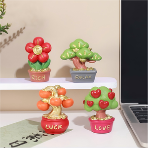 Figura Decorativa de Resina con Tema de la Suerte, RIQUEZA/AMOR/BUENA SUERTE/RELAJACIÓN, Adorno de Escritorio para Decoración del Hogar u Oficina - Product Image 1