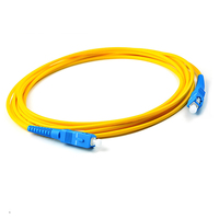 SC/UPC-SC/UPC Kabel Patch Cord Serat Optik SM Single Mode 9/125 Simplex 3.0mm FTTH Kuning untuk Pusat Data PON CATV Ruang Server 1-5M