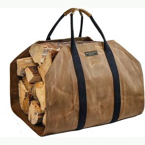 BSCI Factory priced Canvas Waxed Holder Bags for Bulk Storage of Wood Fireplace <b>Logs</b> and Firewood <b>Carriers</b> - Product Image 1