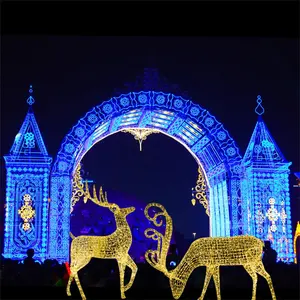 广场公园3D造型灯图案灯景观装饰IP65防水拱形灯长颈鹿灯鹿灯