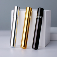 SUMEEAR 15ML Flacon de parfum en verre UV brillant de haute qualité Or Noir Argent Echantillon Vaporisateur Atomiseur Rechargeable