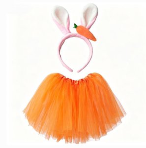 New 1Set Children Easter <strong>Bunny</strong> <strong>Costume</strong> Bubble Skirt with <strong>Bunny</strong> Headband Lovely Tutu Skirt for Dress Easter Cosplay Party Outfit - Product Image 2