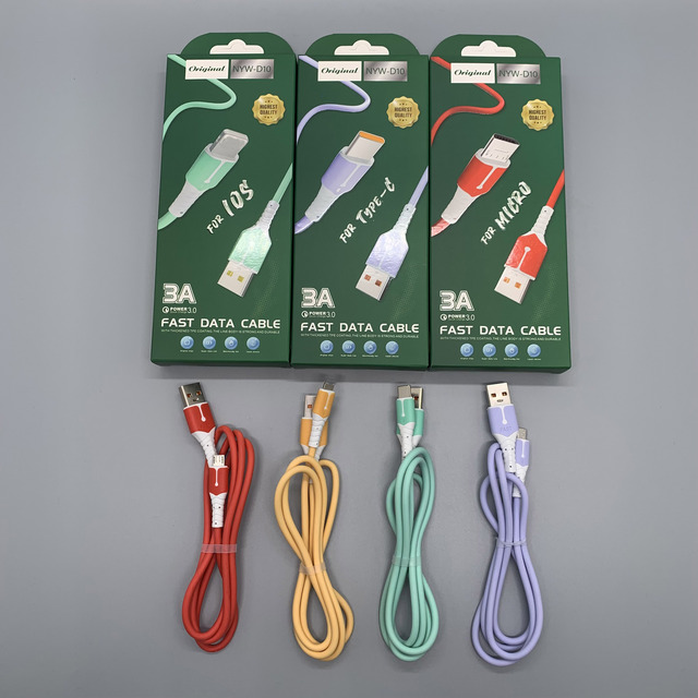 High-Grade 3A Type C USB Data Cable Fast Charging for Cell Phones Computers Cameras Earphones Braided Shielding OEM Accessories