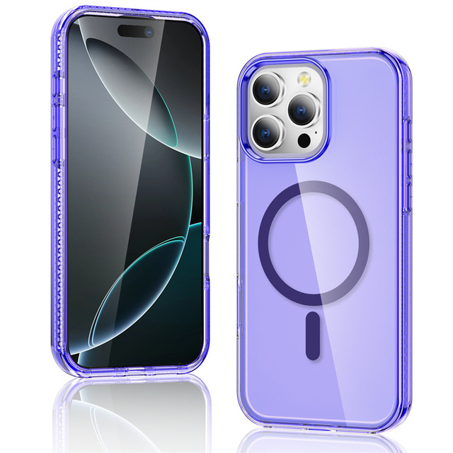 Shockproof Slim Hard Tpu PC Hybrid Luxury Magnetic Wireless Charging Phone case for iphone 16 Pro Max clear case