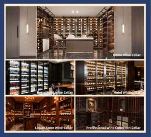 Humidor à cigares autoportant de luxe en bois sur mesure avec armoire de présentation, boîtes et casiers pour la maison et la salle à cigares - Product Image 2