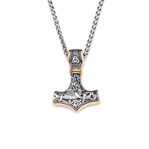 yunnique Pendentif marteau de Thor en acier inoxydable, bijoux pour hommes, collier Viking, cadeau - Product Image 5