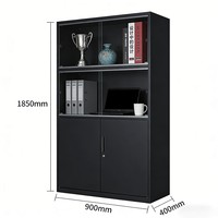 Meuble de classement de bureau modulaire blanc moderne, démontable, robuste, en métal, avec porte en verre, 2 tiroirs et serrure à clé, pour classement indexé