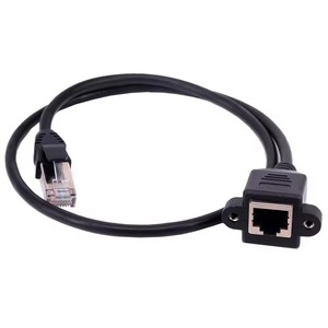 Câble d'extension réseau RJ45 8P8C, <span class=keywords><strong>RJ</strong></span> <span class=keywords><strong>45</strong></span> mâle vers femelle, montage sur panneau à vis, câble Ethernet LAN court, 0,15 m, 1 m, 2 m, 3 m, 5 m, 10 m - Product Image 4