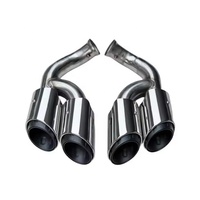 Double embouts d'échappement de voiture Modification Embouts d'échappement Dernière gorge de queue d'échappement en acier inoxydable noir pour Porsche Cayenne