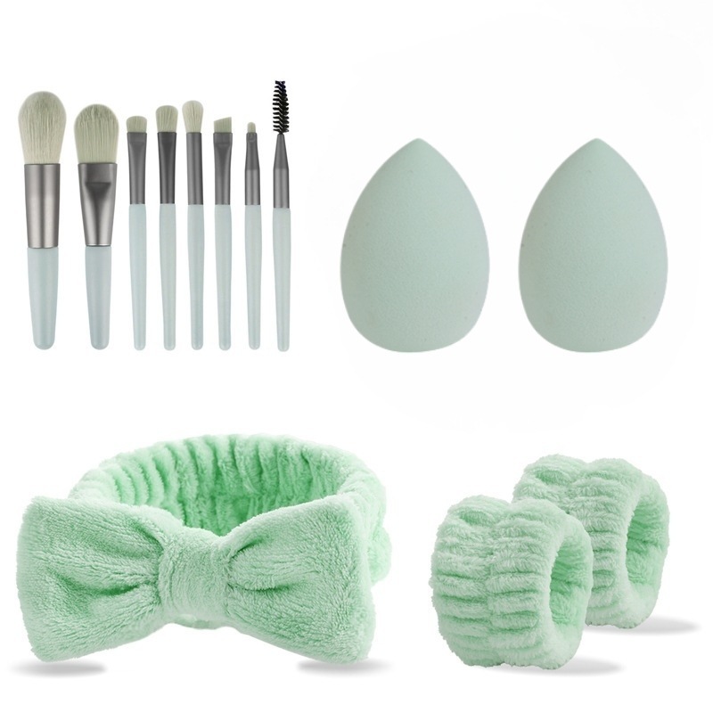 Ensemble d'éponges à maquillage vert - 13 pièces - emballage OPP