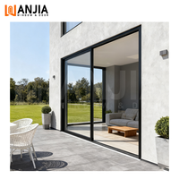 Villa Salon Design Moderne Porte Patio Coulissante en Aluminium Ajustable avec Stores Intégrés