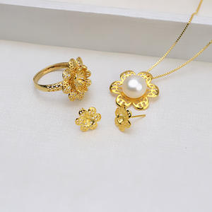 Handmade S925 Silver Hollowed <b>Earring</b> Pendant DIY Female Living Ring Pearl Open Ring <b>Holder</b> Fine Jewelry Set Model 1282 - Product Image 1