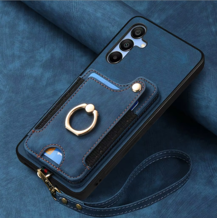 Bleu [Lanière en cuir]