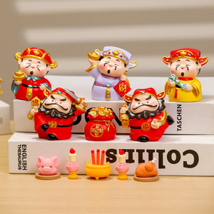 Figurines des cinq dieux de la richesse en résine, décoration artistique pour la maison, cadeau pour l'ouverture d'une entreprise, décoration de nouvelle boutique - Product Image 4