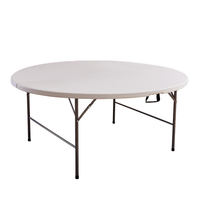 Fournisseur chinois 4ft 1.2m Table ronde pliante durable blanche pour réunion Table pliante extérieure pour événements