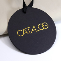 Chine luxe cercle étiquettes volantes vêtements en relief or déjoué Logo balançoire étiquettes ruban chaîne avec épingle de sûreté