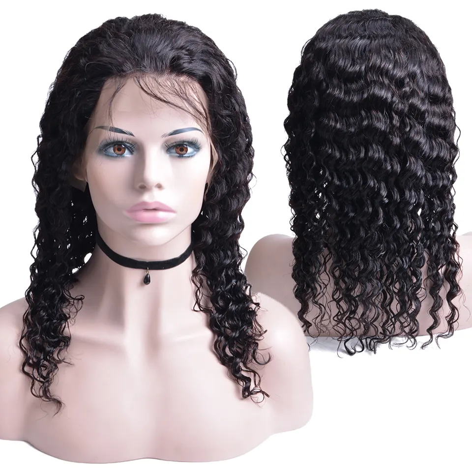 Deep Wave 13X4 Virgin Human Hair Lace Front Wig,Wholesaler Price Brazilian Deep Wave Lace Wig Vendor