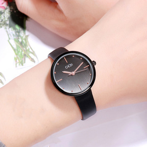 Reloj de Cuarzo de Moda para Mujer, Esfera Grande, Cristal, Resistente al Agua, Caja de Aleación, Correa de Silicona - Product Image 6