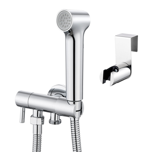 Juego de rociador de bidé de mano para inodoro, montado en la pared, de acero inoxidable 304, negro mate de lujo - Product Image 1