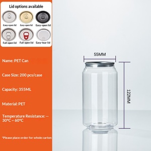 Wholesale PET Plastic Pull-Tab Cans Lids Sealed Beverage <strong>Bottles</strong> for <strong>Milk</strong> Tea Cold Drinks Fruit Tea-Transparent Model 202 - Product Image 6