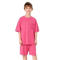 Ensemble de shorts et chemise à manches courtes en coton vintage classique, idéal pour les garçons, parfait pour le sport quotidien