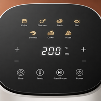 Freidora de Aire Digital de 6-10L con Ventana Visible, 1400W Sin Aceite 360 ° Freidora de Aire Caliente, Electrodoméstico de Cocina Multifuncional Pequeño para Uso Doméstico