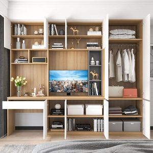 Système d'armoires multifonctionnel pour TV, affichage et espace <span class=keywords><strong>de</strong></span> travail <span class=keywords><strong>à</strong></span> <span class=keywords><strong>domicile</strong></span>, unité <span class=keywords><strong>de</strong></span> rangement murale modulaire personnalisée avec affichage TV - Product Image 2