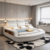 Bettgestelle in King, Queen, Full und Double Size mit Aufbewahrungsschubladen und Verstellbarem Modernem Luxus-Leder Smart-Doppelbett