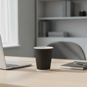 Gobelets en papier pour boissons chaudes jetables, écologiques, personnalisables, avec couvercles, Sunshine Wholesale - Product Image 1