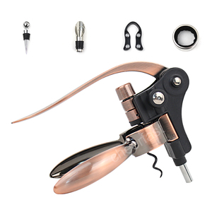 Accessoires de Bar Kit de vis de liège de bouteille de vin rouge et coupe-feuille brun lapin <span class=keywords><strong>tire</strong></span>-<span class=keywords><strong>bouchon</strong></span> ensemble d'ouvre-vin - Product Image 2