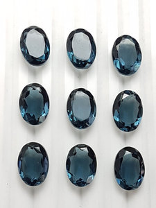 พลอย9X11mm ทรงหลวมเจียระไนแบบธรรมชาติลอนดอนสีน้ำเงินบุษราคัม - Product Image 4