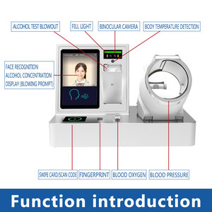 Terminal de contrôle d'accès et de présence 10,1 pouces avec mesure de <span class=keywords><strong>la</strong></span> tension artérielle, de l'oxygène sanguin, contrôle de <span class=keywords><strong>la</strong></span> santé, reconnaissance faciale et détection d'alcool - Product Image 6