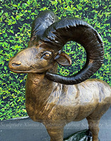 Sculpture de mouton de montagne-Statue réaliste de bélier à grande corne pour la décoration de la maison et du bureau