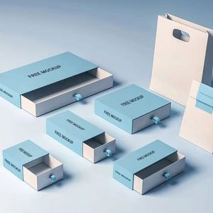 Wholesale Custom Design Luxury Slide Out Jewelry Packaging <b>Paper</b> Cardboard Drawer <b>Box</b> With Ribbon Earing Packages - Product Image 6