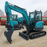 Excavatrice compacte sur chenilles de 3,85 tonnes SWE35UF avec cabine fermée ROPS/FOPS pour la rénovation des terres agricoles et les projets de pose de canalisations d'eau