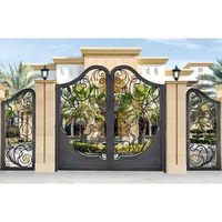 Portail en fer forgé Prima luxueux avec motifs complexes pour villa, cour, propriété extérieure, allée d'entrée