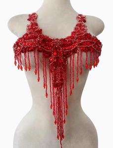 Ecoparto in cristallo di perle fantasia con perline Applique con nappine abbigliamento moda accessorio abito fai da te artigianato maglione cappotto ornamenti - Product Image 5