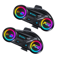 Intercom Y13 Pro pour deux motards, portée de 500 m, partage de musique, coexistence, étanche IP56, plastique ABS, double puce 6.0, effets RVB